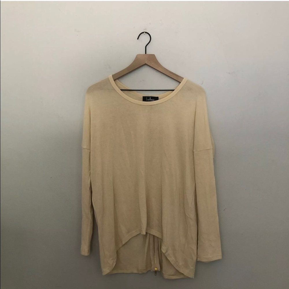 Lulus Knit Shirt with Exposed Zipper in Back